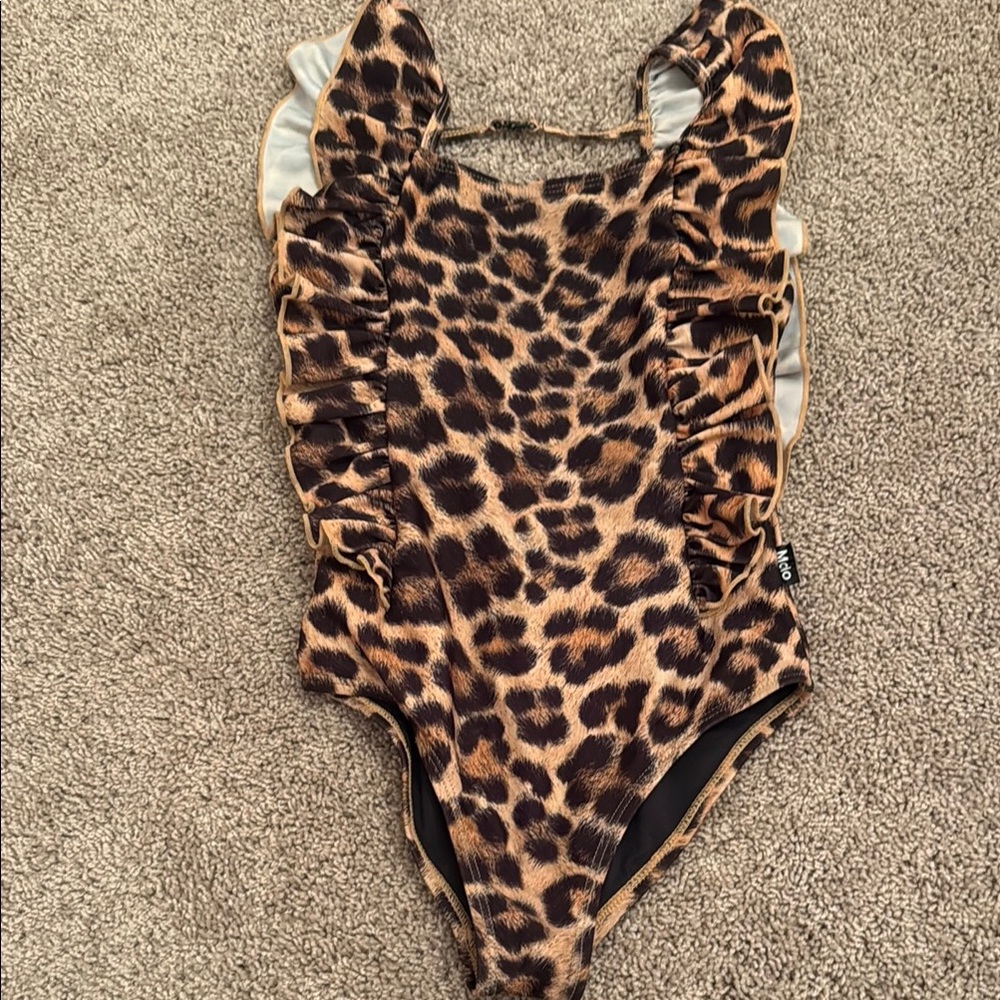 Leopard Print Kids One Piece Swimsuit